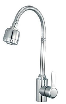 ATEX EZA-011 CHROME REFLECTOR Смес. для кухни с рефл. изл. из нерж. стали (цв.хром)(с подводкой)