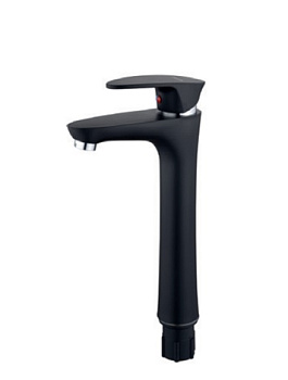 ATEX CEZAR-001 HIGH SET MATTE BLACK Смеситель для умывальника (с подводкой)