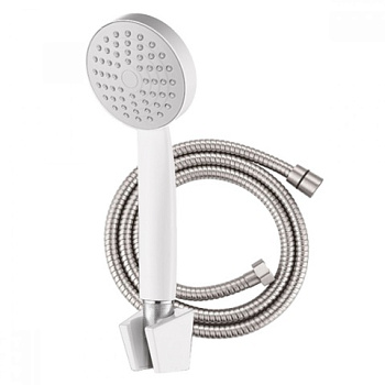 ZERIX SHOWER SET-02W (шланг, лейка, кронштейн) цвет белый (УПАКОВКА БЛИСТЕР)