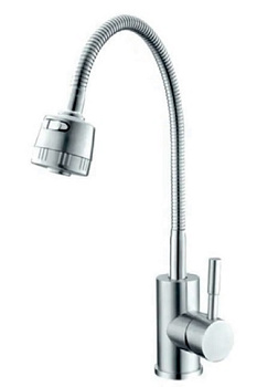 ATEX SUS-011 CHROME REFLECTOR Смеситель для кухни с рефл. изливом из нерж. стали(с подводкой)