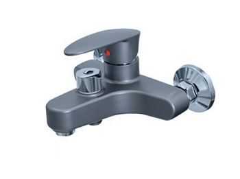 ATEX CEZAR-009 EURO SET GRAPHITE Смеситель для ванны (с шлангом, лейкой и кронштейном)