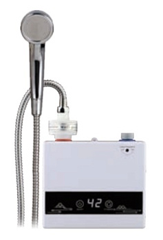 ZERIX BWH-01-ES водонагреватель НАСТЕННЫЙ 3,5 kW проточн.,С ИНД.ТЕМП.(со шлангом и лейкой)