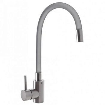 ATEX SUS-011 REFL. GRAY Смеситель для кухни с сил. изл. из нерж. ст. SUS304 (изл.серый)(с подводкой)